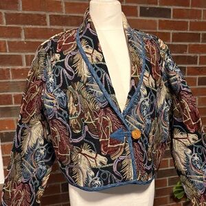 Vintage Equestrian Tapestry Jacket